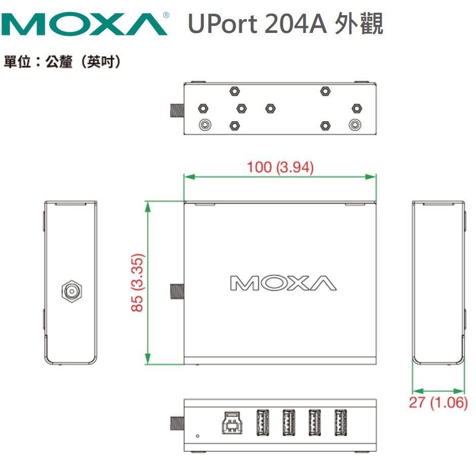 Moxa UPort 204A外觀